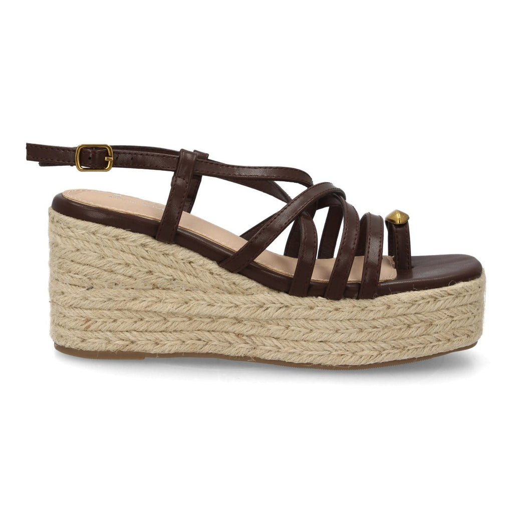 Sandalia esparto marrón