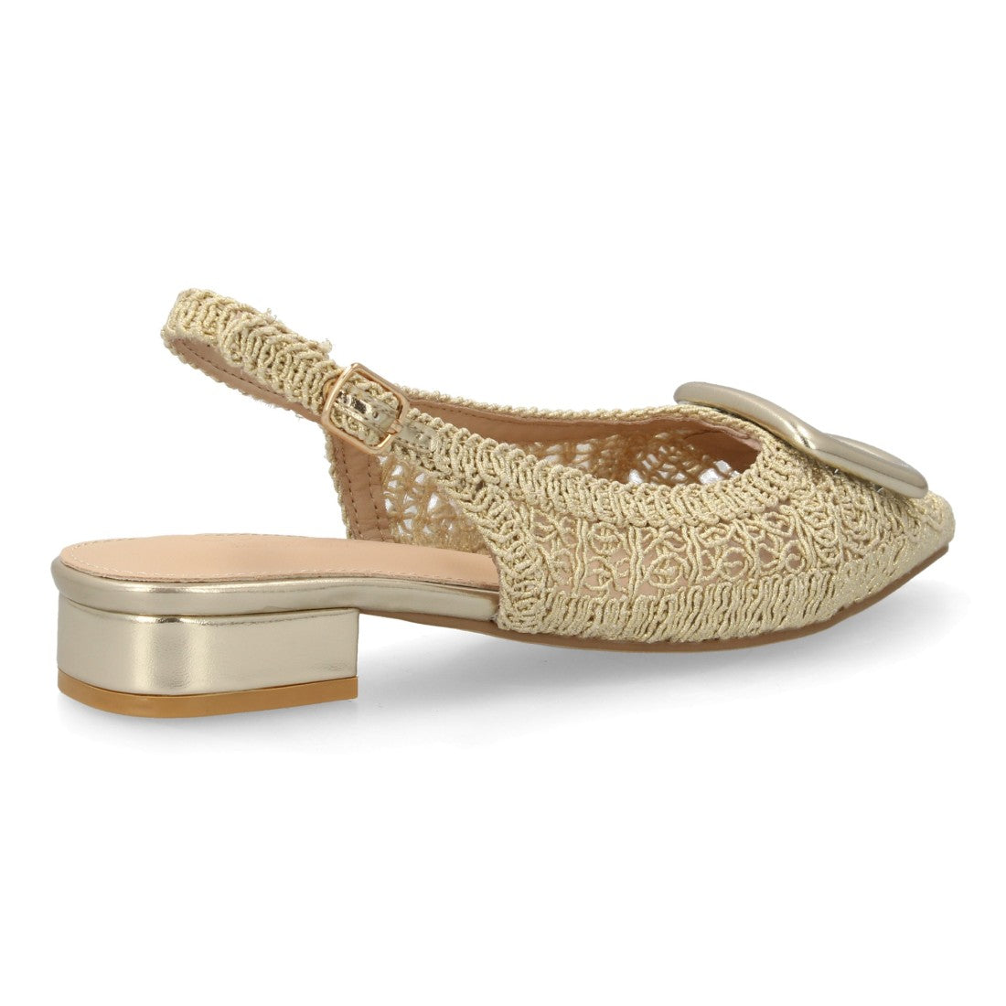Zapato tejido oro