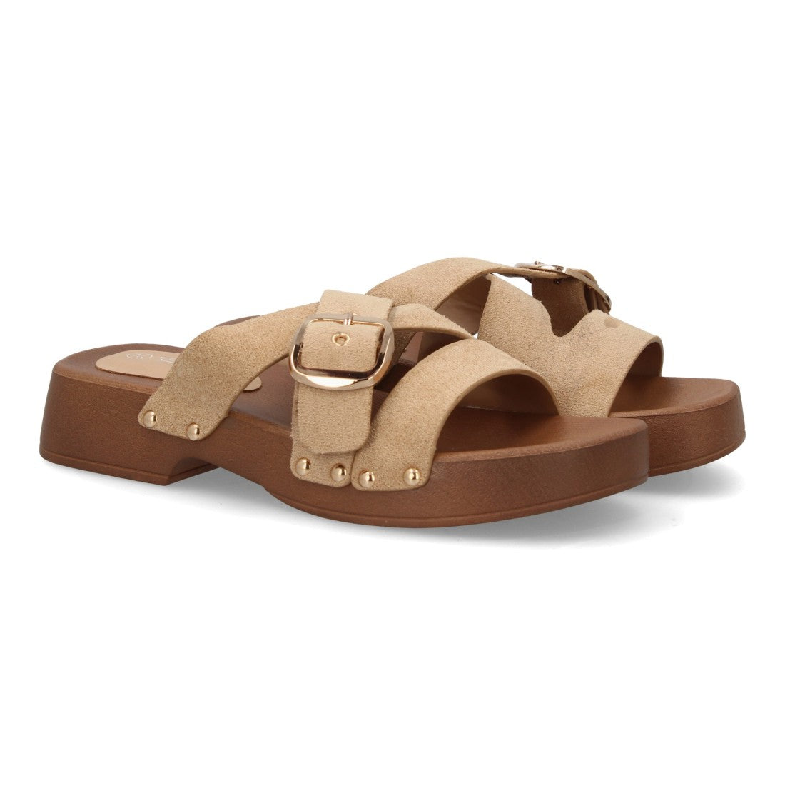 Sandalia hebilla beige