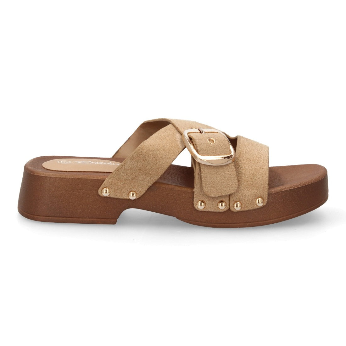 Sandalia hebilla beige